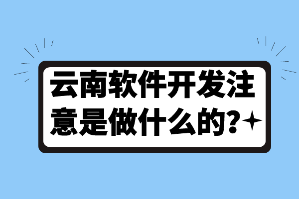 云南软件开发注意是做什么的？